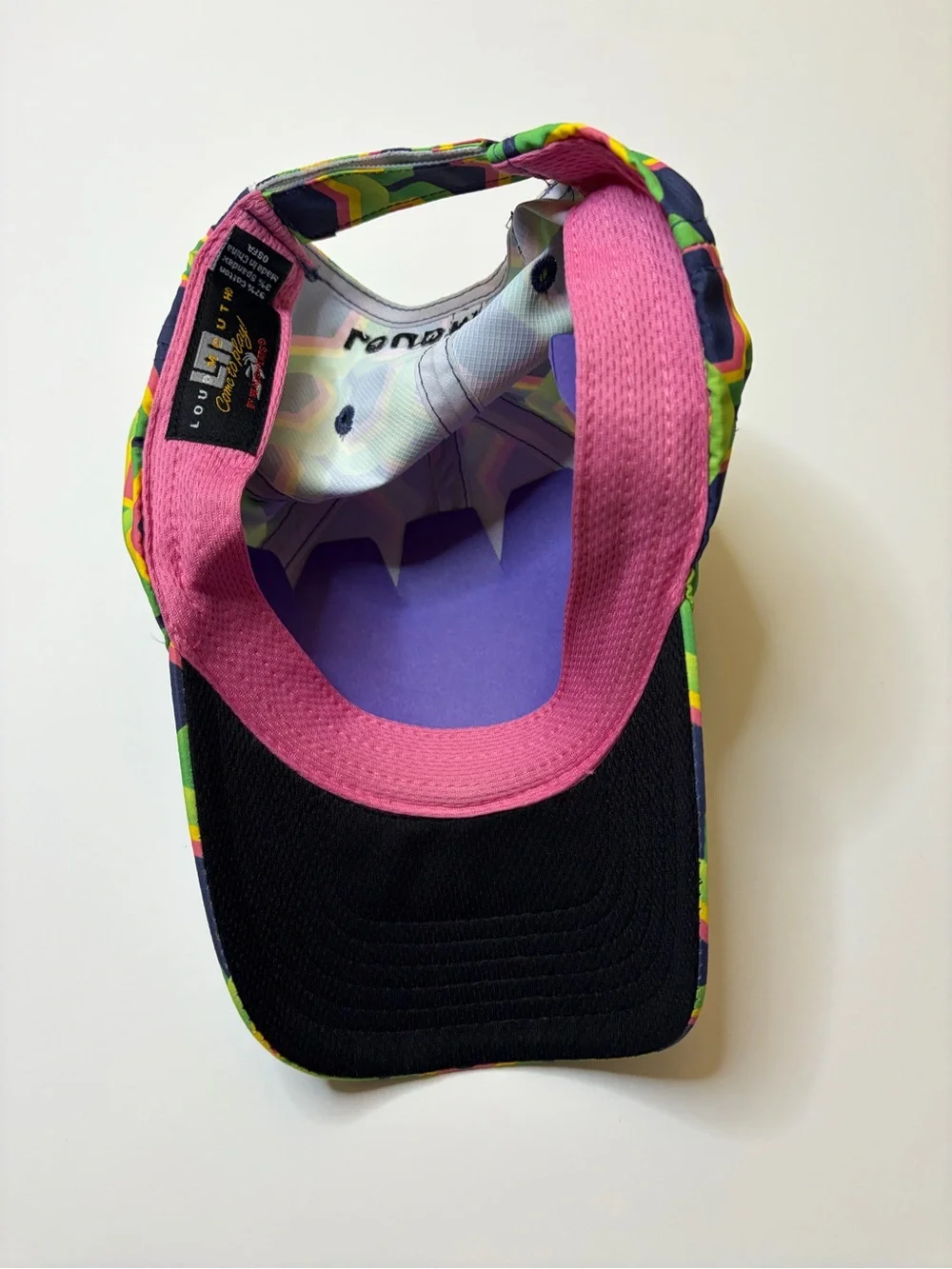 Loudmouth Golf Retro Geometric Print Hat Green Gold Logo OSFA